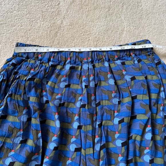 Vintage Flax Rayon Abstract Print Top and Shorts Culottes Set M - Picture 14 of 16